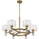 Hanover 6 Light 32 inch Warm Brass Chandelier Ceiling Light, Essentials