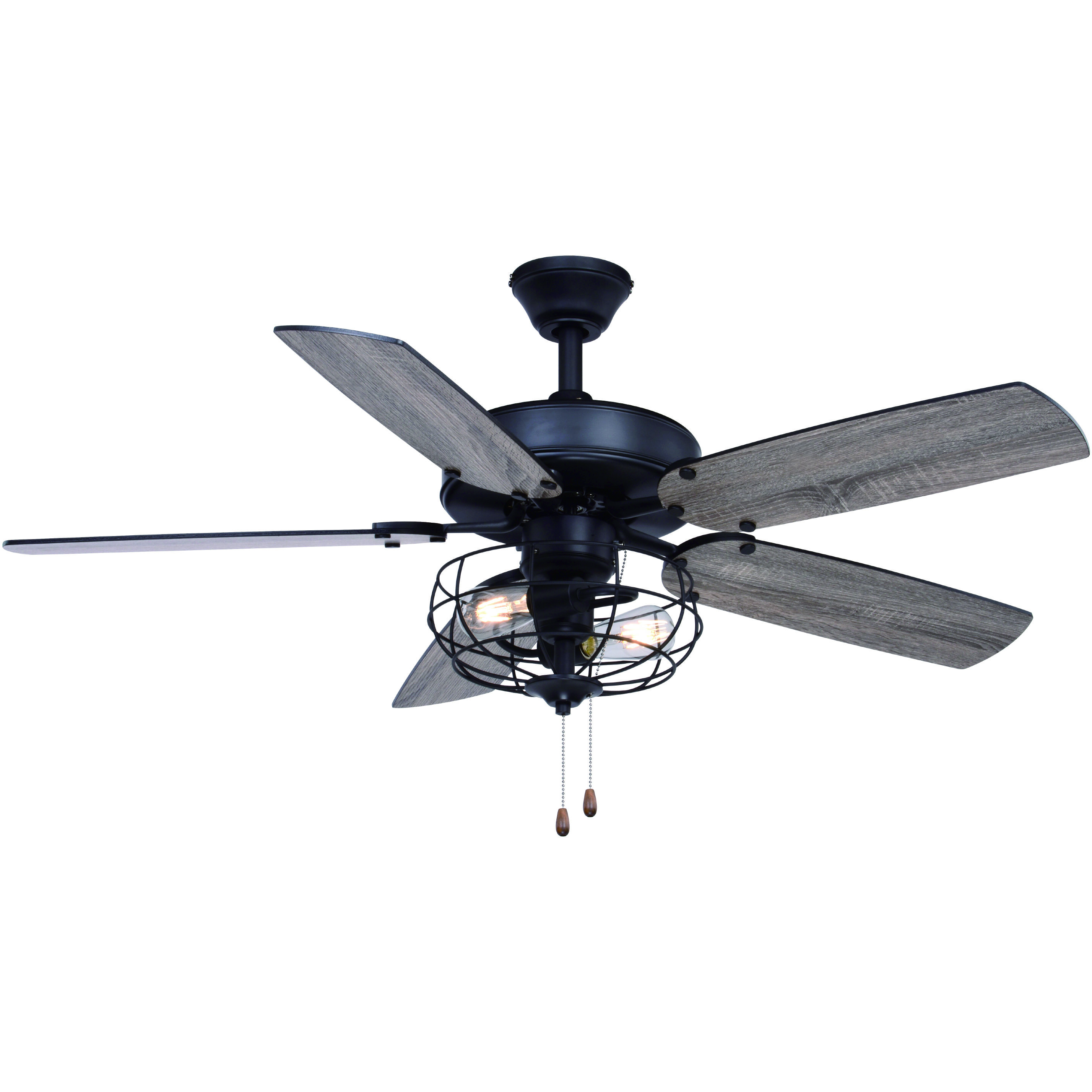Reed 18.7 inch Matte Black with Dark Bronze-Driftwood Blades Ceiling Fan