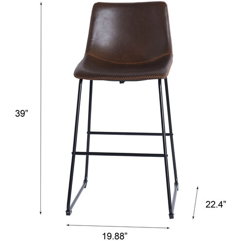 Clayton 39 inch Whiskey Brown and Black Powder Coated Bar Stool