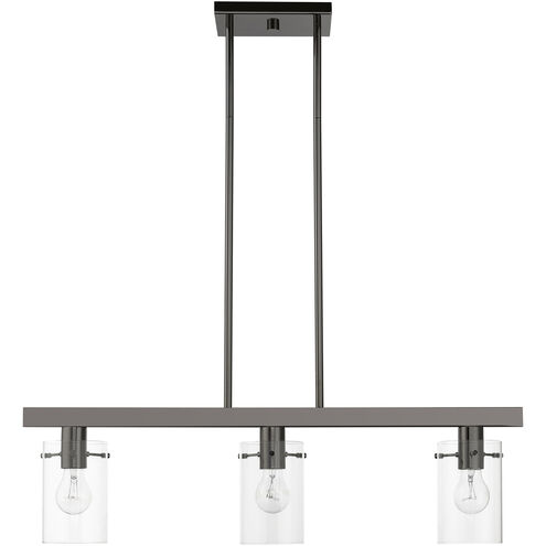 Munich 3 Light 30 inch Black Chrome Linear Chandelier Ceiling Light