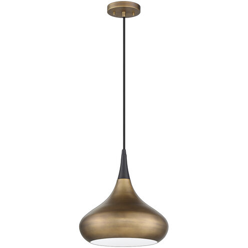 Medina 1 Light 12 inch Brass & Black Pendant Ceiling Light