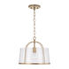 Madison 1 Light 13 inch Aged Brass Semi-Flush Mount Ceiling Light, Convertible Dual Mount