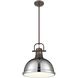 Yep Duncan 1 Light 14 inch Rubbed Bronze Pendant Ceiling Light in Chrome
