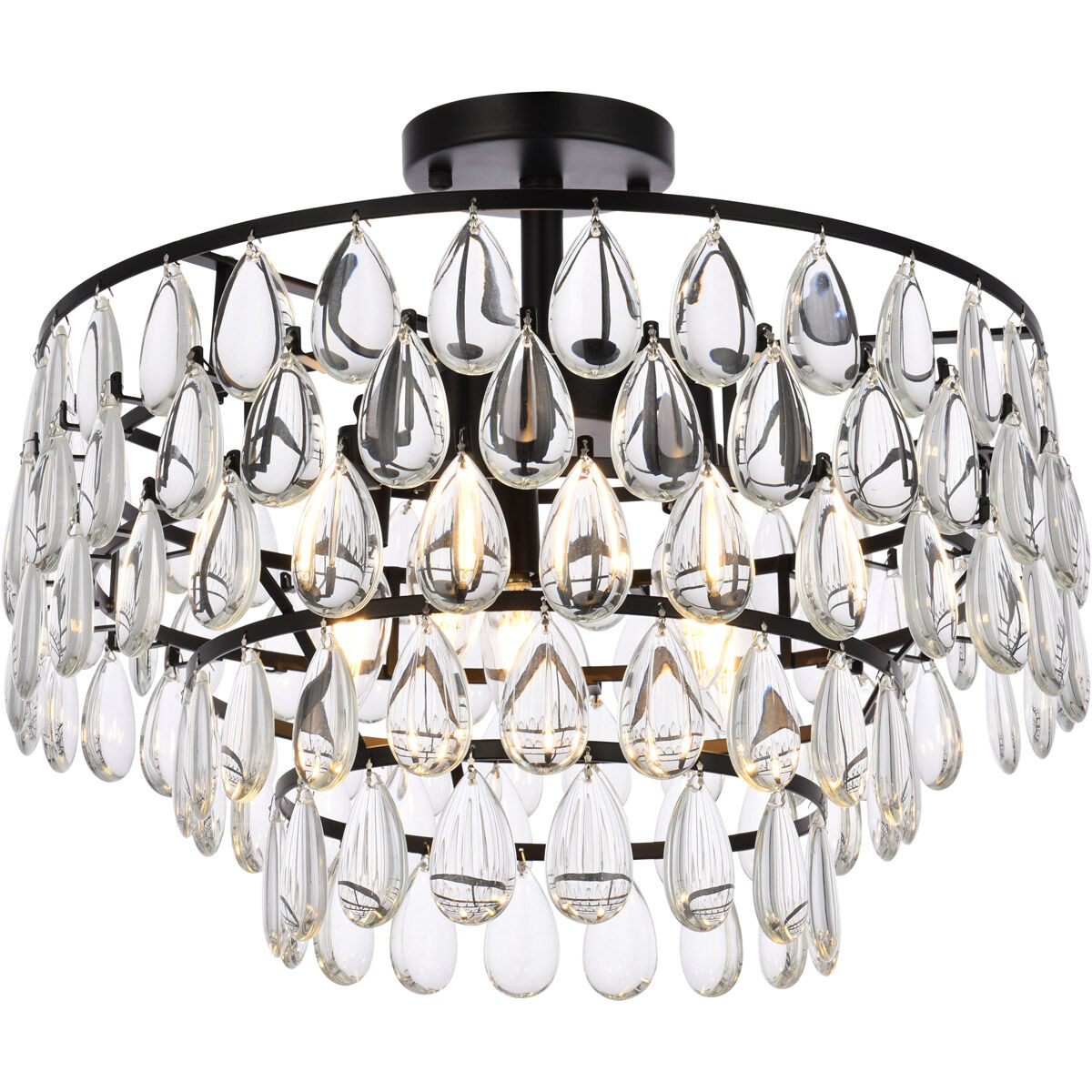Mila 5 Light 18 inch Black Flush Mount Ceiling Light