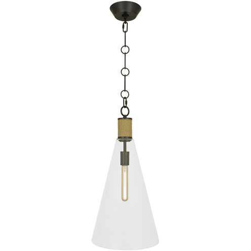 Hatteras LED 11.75 inch Natural Rope with Deep Patina Bronze Pendant Ceiling Light