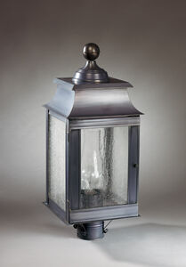 Concord 3 Light 23 inch Verdi Gris Post Lantern in Seedy Marine Glass, No Chimney, Candelabra