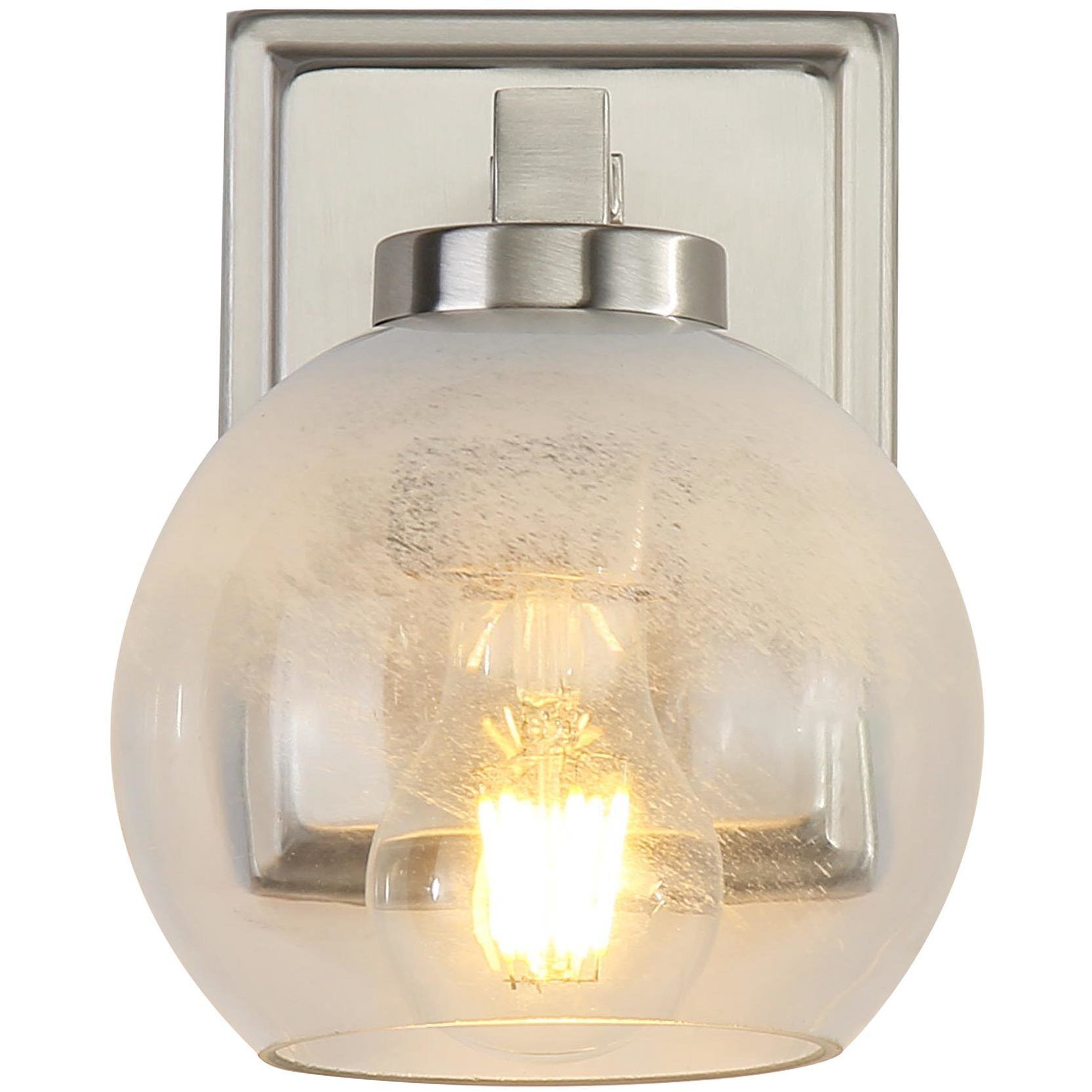 Yep Elliott Vanity Wall Light in Pewter, Clear Glass