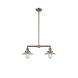 Franklin Restoration Halophane 2 Light 21 inch Antique Copper Chandelier Ceiling Light in Clear Halophane Glass, Franklin Restoration
