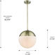 Dixon Pendant Ceiling Light in Aged Brass, Large