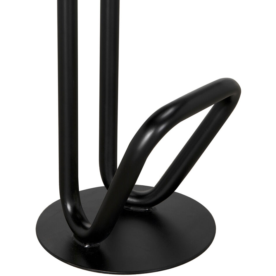 Hook 30 inch Matte Black Bar Stool, Left