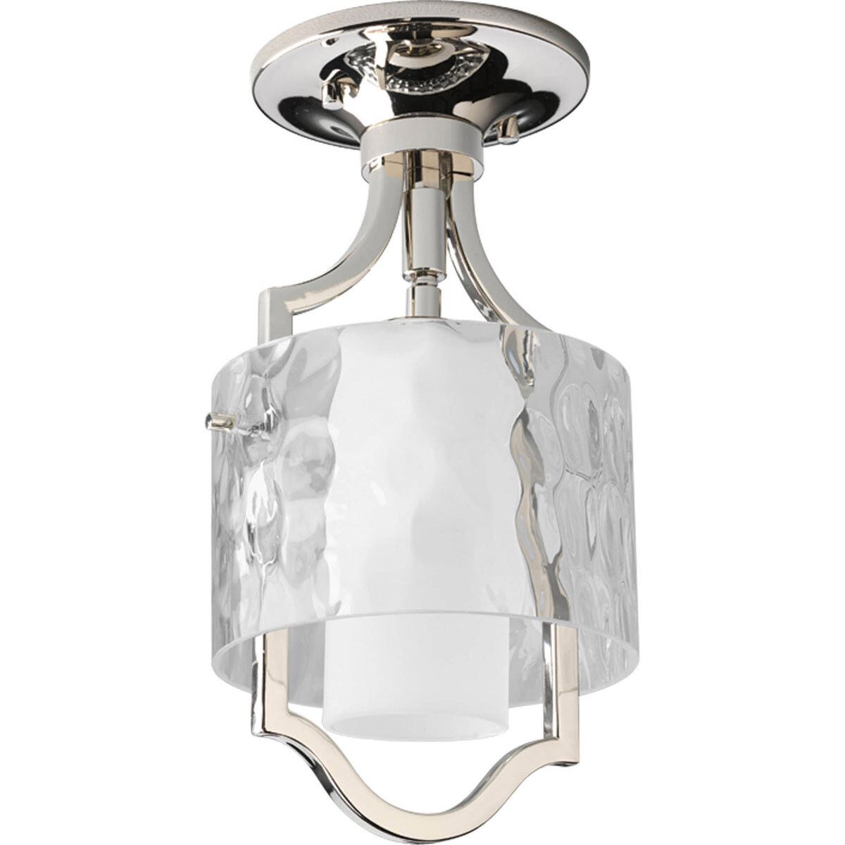 Caress 1 Light 6.38 inch Polished Nickel Semi-Flush Convertible Pendant Ceiling Light