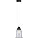 Nouveau 2 Canton 1 Light 6 inch Matte Black Mini Pendant Ceiling Light in Incandescent, Clear
