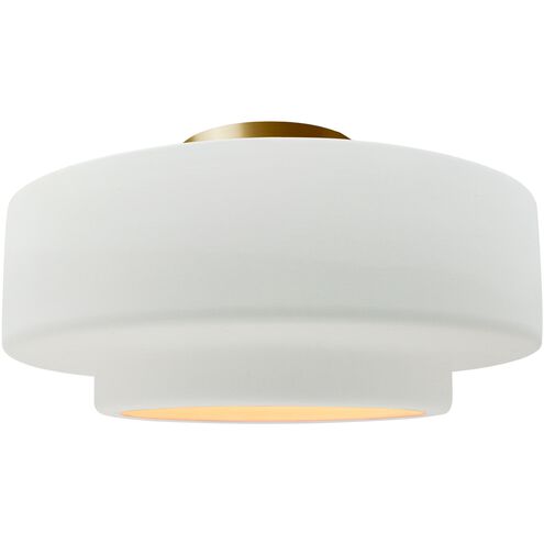 Radiance 1 Light 16.5 inch Gloss White and Brushed Brass Semi Flush Ceiling Light