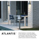 Atlantis LED 6 inch Satin Black Outdoor Wall Mount Lantern, Down Light