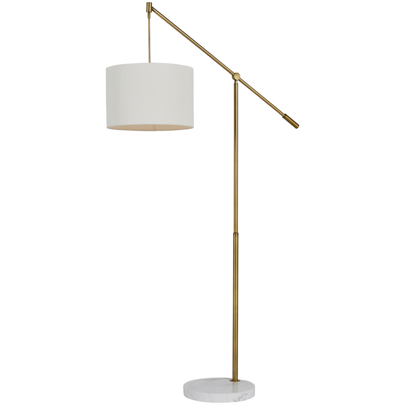 Fulton 83 inch Sea Salt Linen and Stained Gold with Volakas Marble Floor Lamp Portable Light
