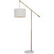 Fulton 83 inch Sea Salt Linen and Stained Gold with Volakas Marble Floor Lamp Portable Light