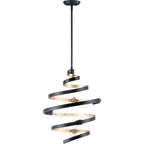 Twister 5 Light 18 inch Black/Gold Multi-Light Pendant Ceiling Light