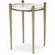Nahunta 22 X 18 inch Antique Brass and White Marble Accent Table