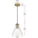 Destry 1 Light 8 inch Satin Gold Pendant Ceiling Light