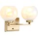 Elliott 2 Light 15.25 inch Brushed Champagne Bronze Vanity Light Wall Light in Alabaster