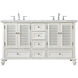 Rhodes 60 X 60 X 35 inch Antique White and Brushed Nickel Vanity Sink Set