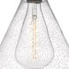 Edison Cone LED 16 inch Matte Black Pendant Ceiling Light in Seedy Glass