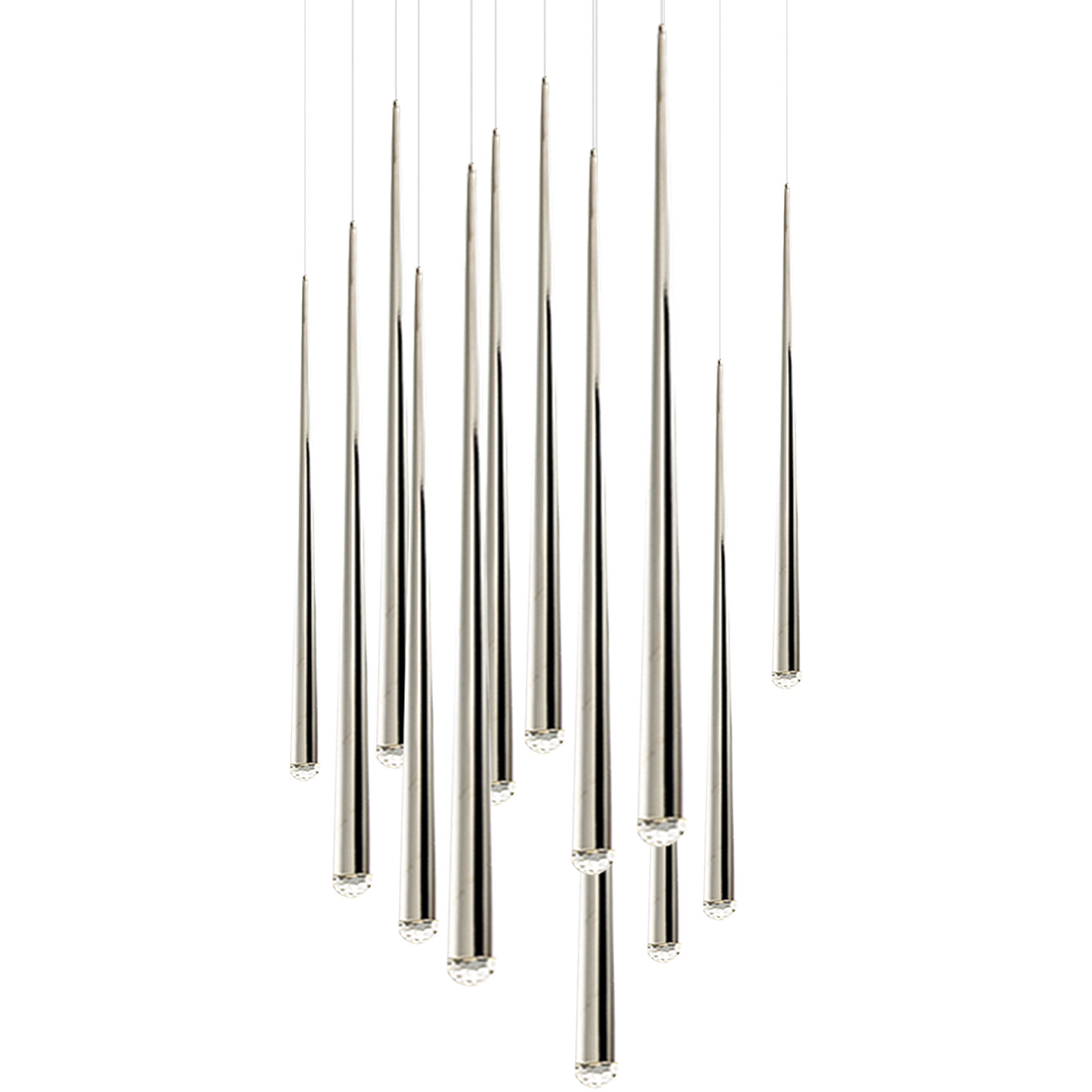 Cascade 13 Light 20 inch Polished Nickel Multi Light Pendant Ceiling Light