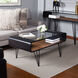 Aaron 42 X 18 inch Graphite Grey and Clear Coffee Table