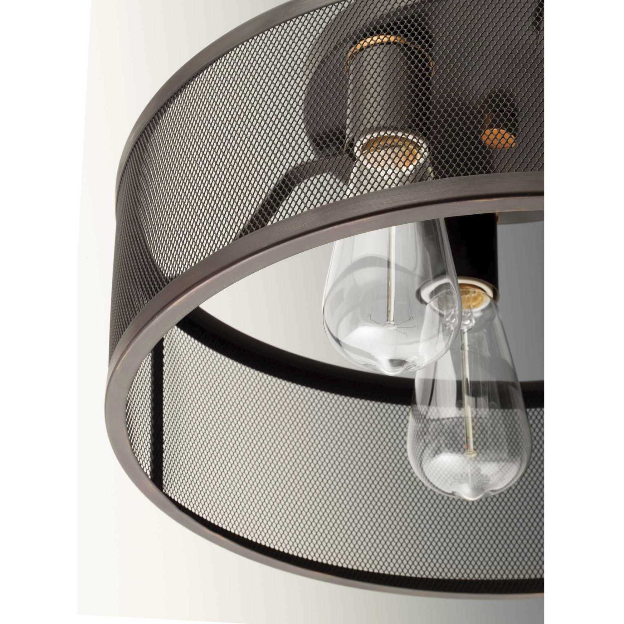 Swing 3 Light 15 inch Antique Bronze Flush Mount Ceiling Light