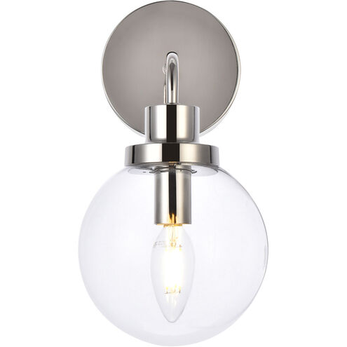 Hanson 1 Light 9 inch Polish Nickel Bath Sconce Wall Light