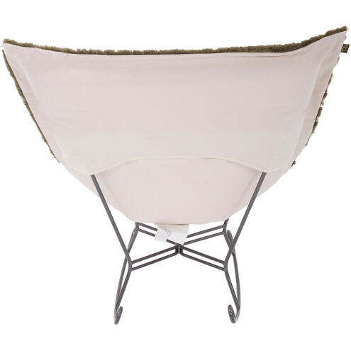 Puff Angora Moss Scroll Rocker with Cover