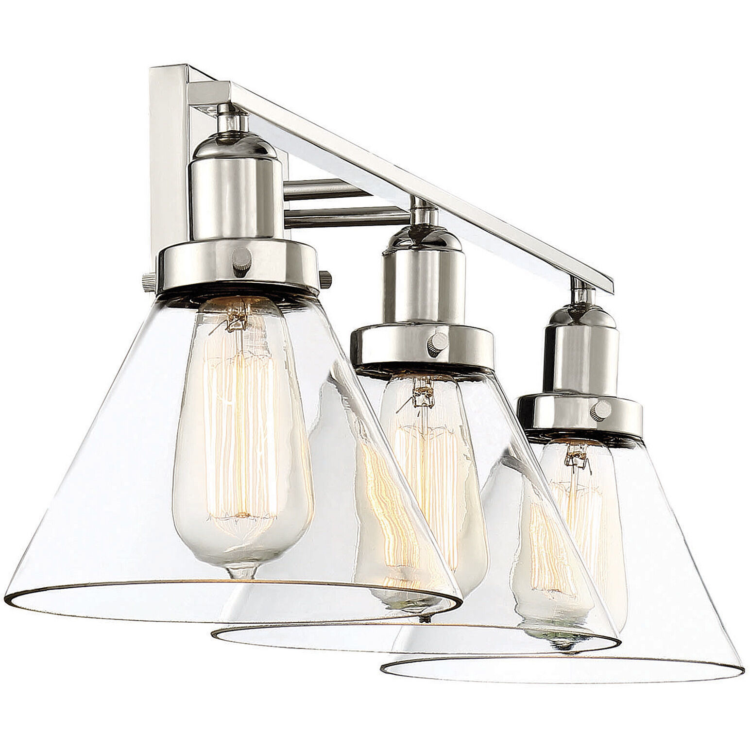 Drake 3 Light 28.5 inch Polished Nickel Bathroom Vanity Light Wall Light, Essentials