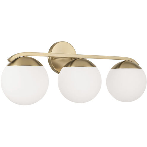 Oliver 3 Light 25.5 inch Matte Brass Vanity Light Wall Light