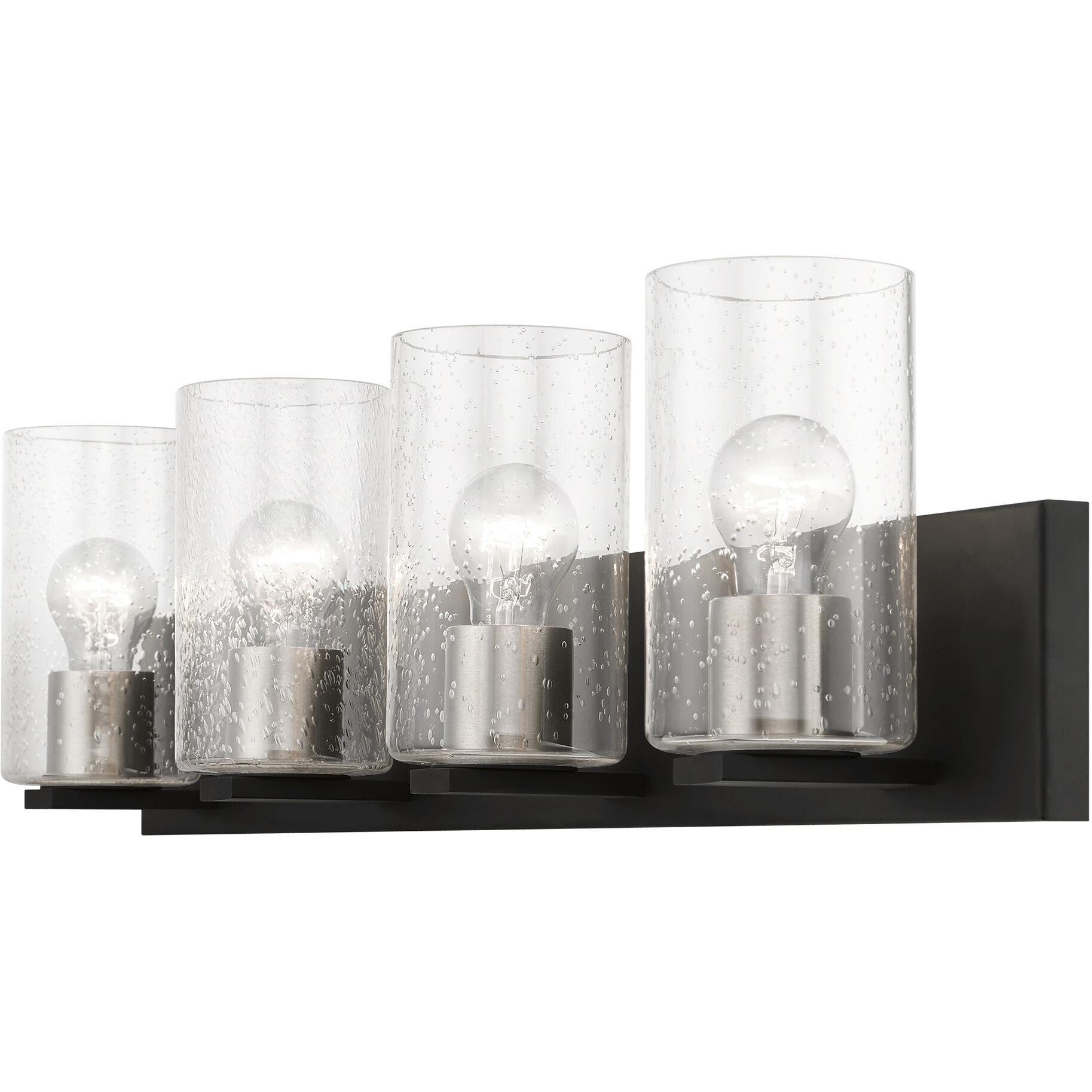 Zurich 4 Light 36 inch Black with Brushed Nickel Accents Vanity Sconce Wall Light, Large