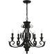 Valencia 5 Light 25 inch Shiny Black Chandelier Ceiling Light