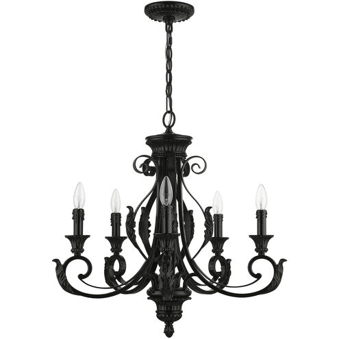 Valencia 5 Light 25 inch Shiny Black Chandelier Ceiling Light