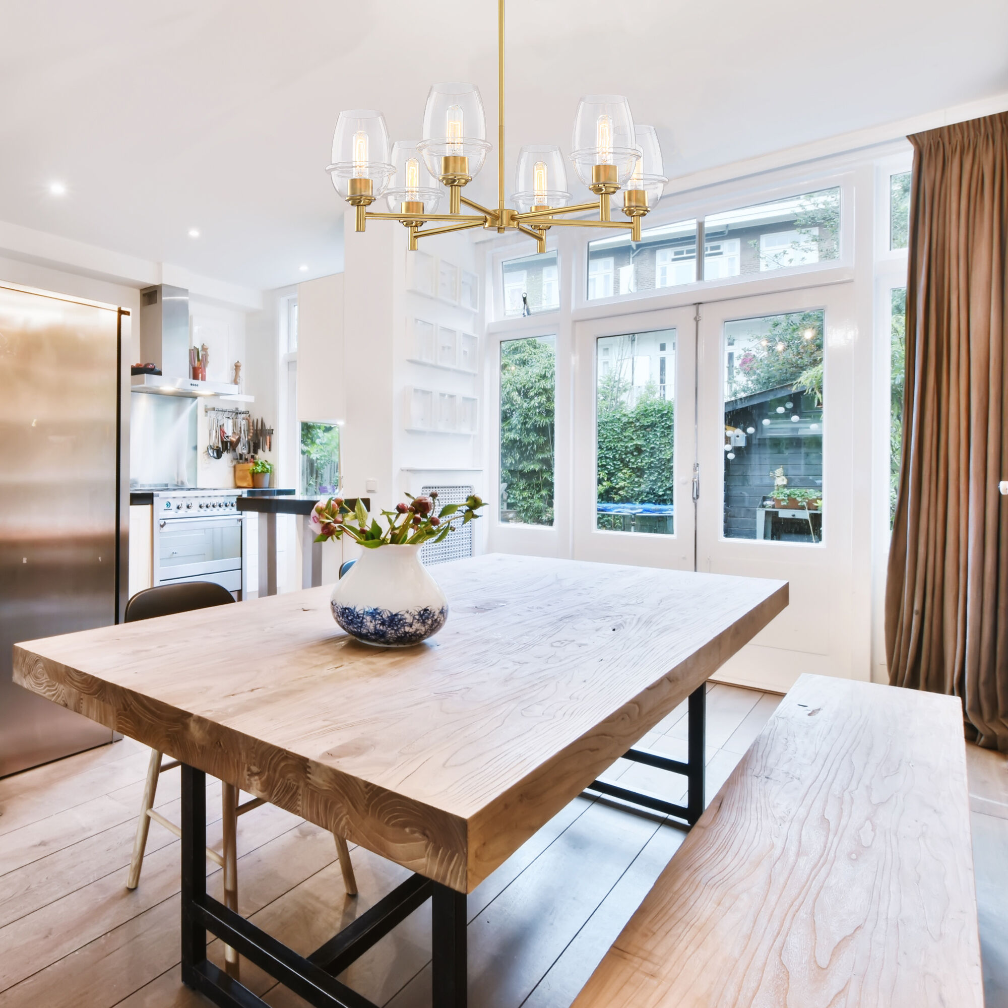 Summer Jazz 6 Light 28 inch Brushed Gold Chandelier Ceiling Light