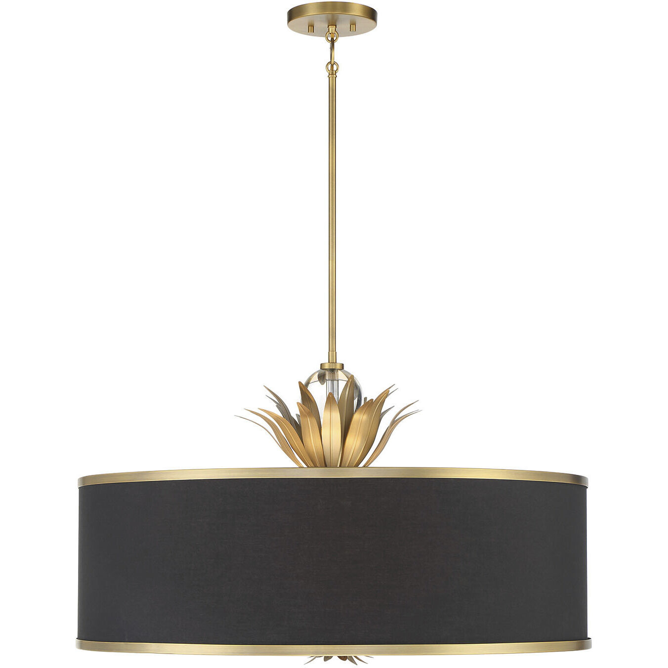 Caprio 6 Light 32.63 inch Natural Brushed Brass Pendant Ceiling Light