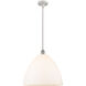 Ballston Dome 1 Light 16 inch White and Polished Chrome Pendant Ceiling Light in Matte White Glass