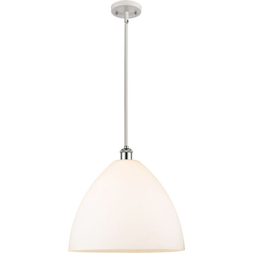 Ballston Dome 1 Light 16 inch White and Polished Chrome Pendant Ceiling Light in Matte White Glass