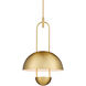 Creighton 1 Light 17.75 inch Brass/White Semi-Flush Mount Ceiling Light