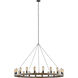 Sean Lavin Avenir 20 Light 60 inch Weathered Oak Wood / Antique Forged Iron Chandelier Ceiling Light