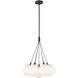 Bolla LED 16.5 inch Black Chandelier Ceiling Light in Matte Opal Glass