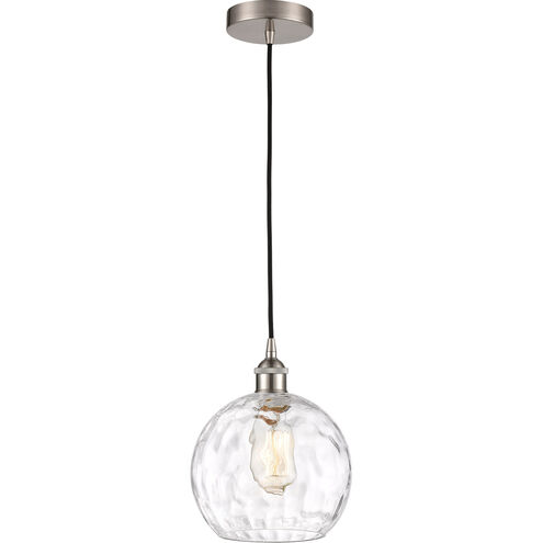 Edison Athens Water Glass LED 8 inch Brushed Satin Nickel Mini Pendant Ceiling Light