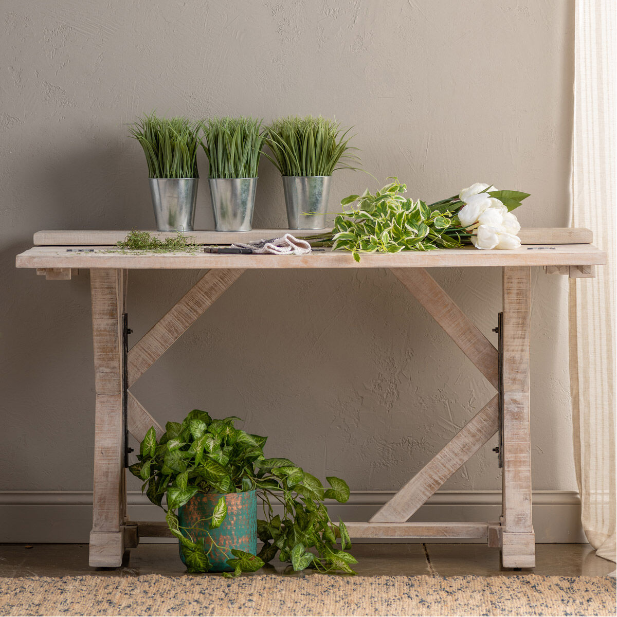 Daphne 54 X 32 inch White Ash Console Table