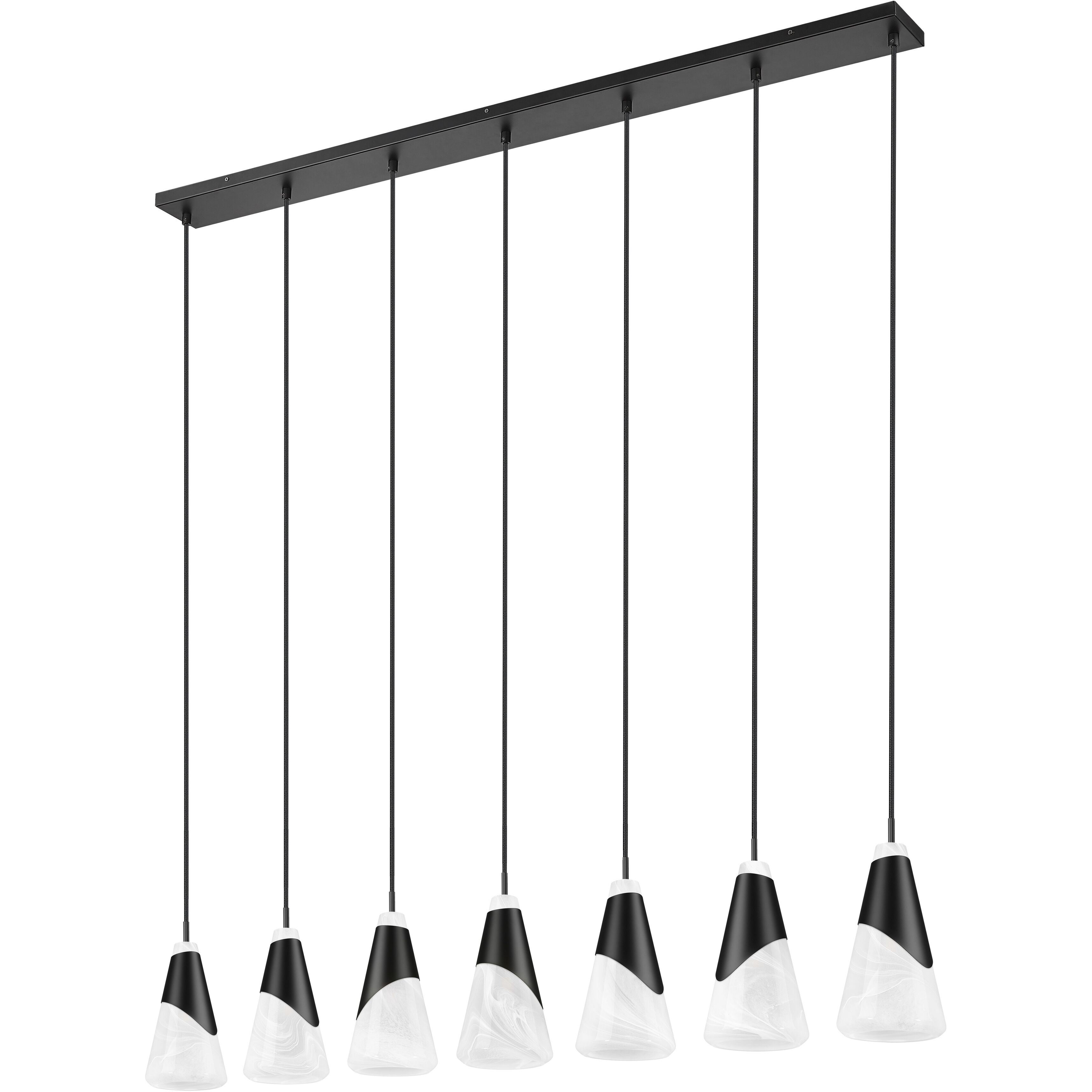 Aimie Linear Chandelier Ceiling Light in Matte Black