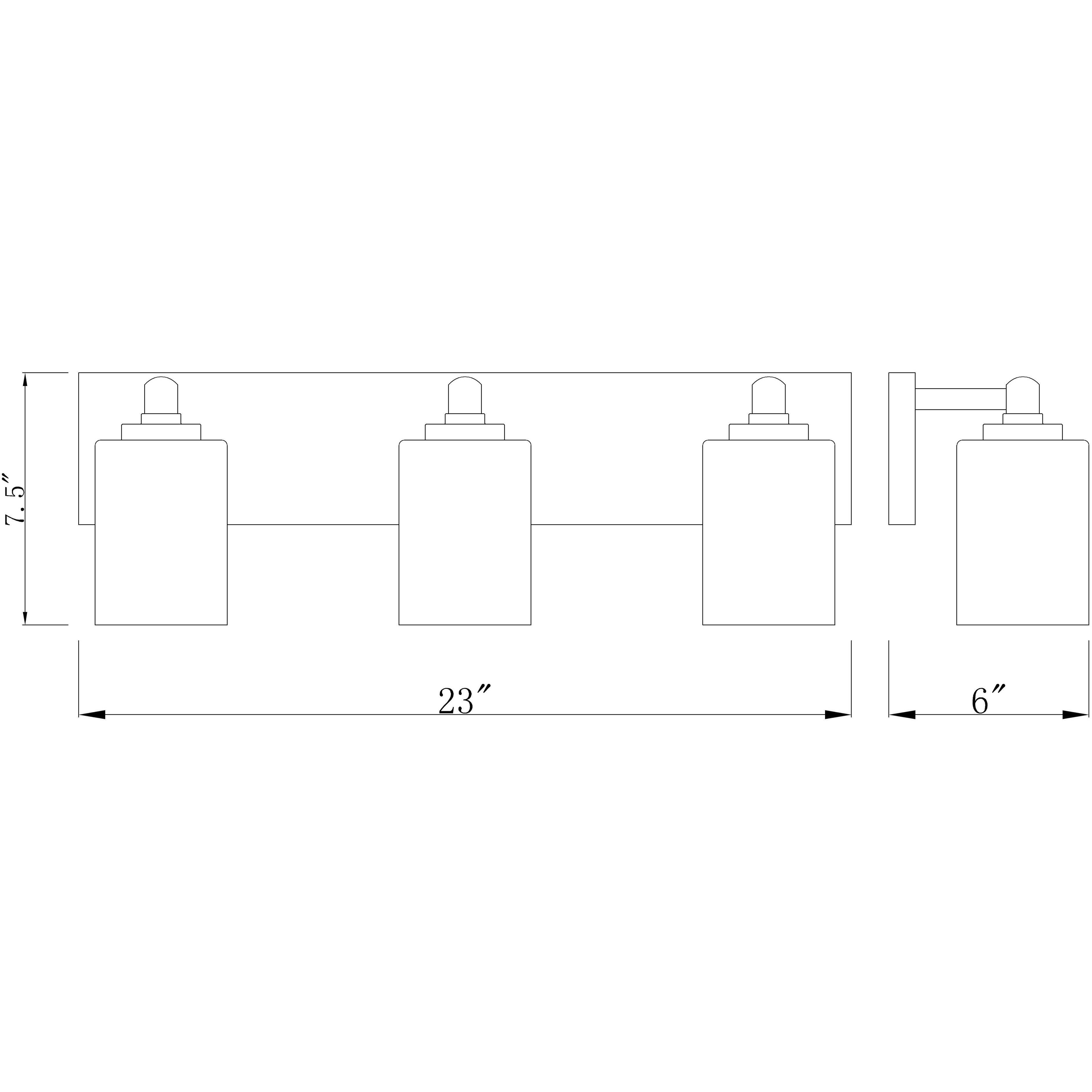 Soledad 3 Light 23 inch Matte Black Vanity Wall Light