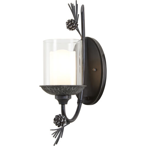Ponderosa Ridge 1 Light 5 inch Weathered Spruce/Silver Highlights Wall Sconce Wall Light