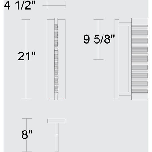 Solice LED 21 inch Sand Black Outdoor Wall Sconce