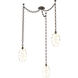 Ellisse 3 Light 15.5 inch Flat Bronze Swag Multi-Pendant Ceiling Light in Optic Rib Amber, Diamond Chain